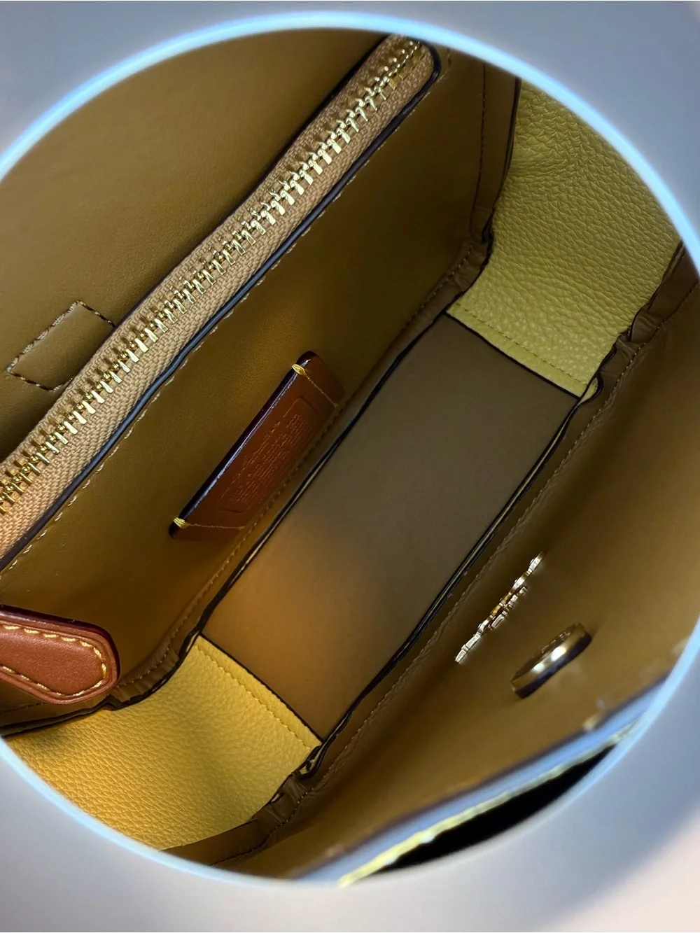 Coach Mini Hadley Crossbody Pebbled Leather Bag in Lemon Yellow